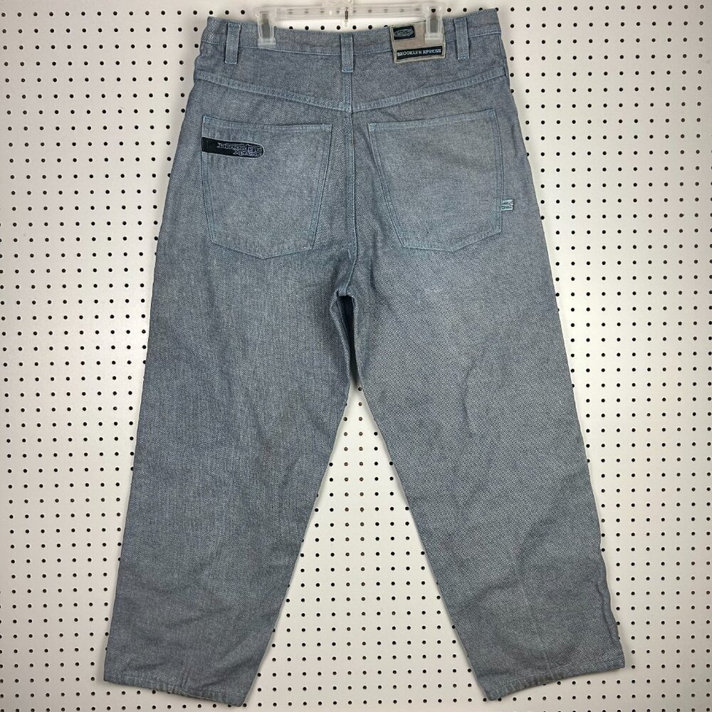 Brooklyn Xpress Double Knee Y2K Baggy Jean 38x30 Streetwear Skate Wide Leg Denim